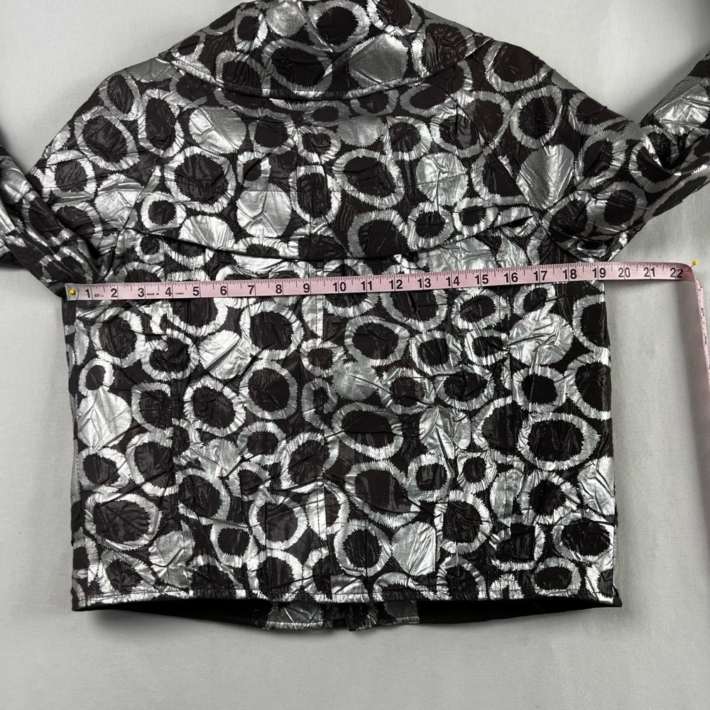 Joseph Ribkoff Jacket Womens size 8 Zip Up Shimmer Metallic Cowl Neck - Picture 9 of 15